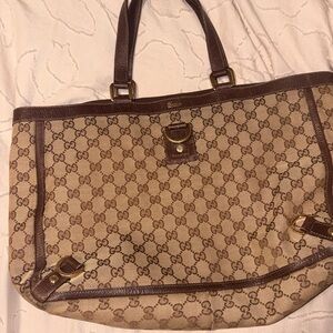 Gucci Beige and Brown GG Canvas Tote